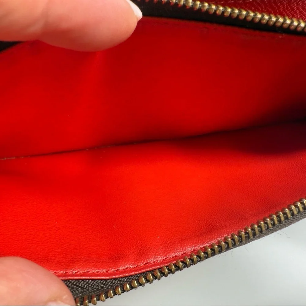 Louis Vuitton Monogram Portefeuille Adele Long Wallet with Red Interior